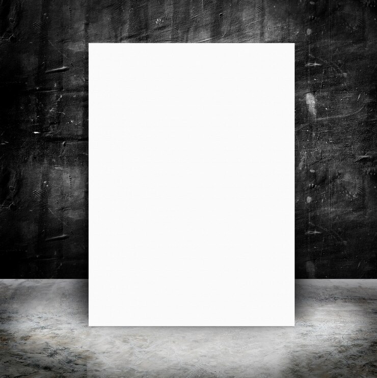 Photo affiche en papier dans le mur de béton et le ciment vide grunge
