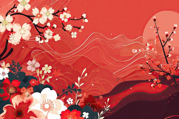 Affiche de papier peint de fond du nouvel an chinois