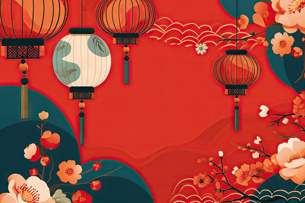 Affiche de papier peint de fond du nouvel an chinois