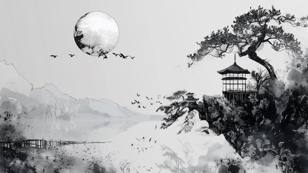 Affiche peinte chinoise Art des traditions chinoises