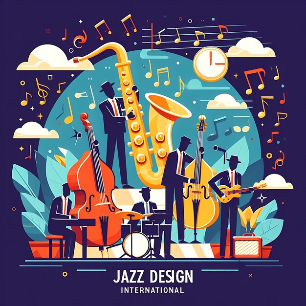 Photo une affiche pour l'art du jazz avec un thème musical