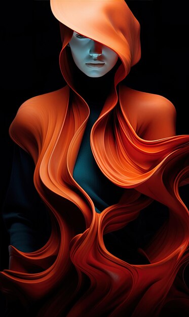 une affiche pour une bande dessinée appelée la femme aux cheveux roux avec des cheveux rouges et orange