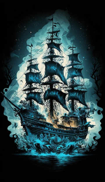 Une affiche pour un bateau pirate appelé la perle noire.