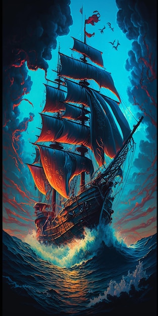 Une affiche pour le bateau pirate.