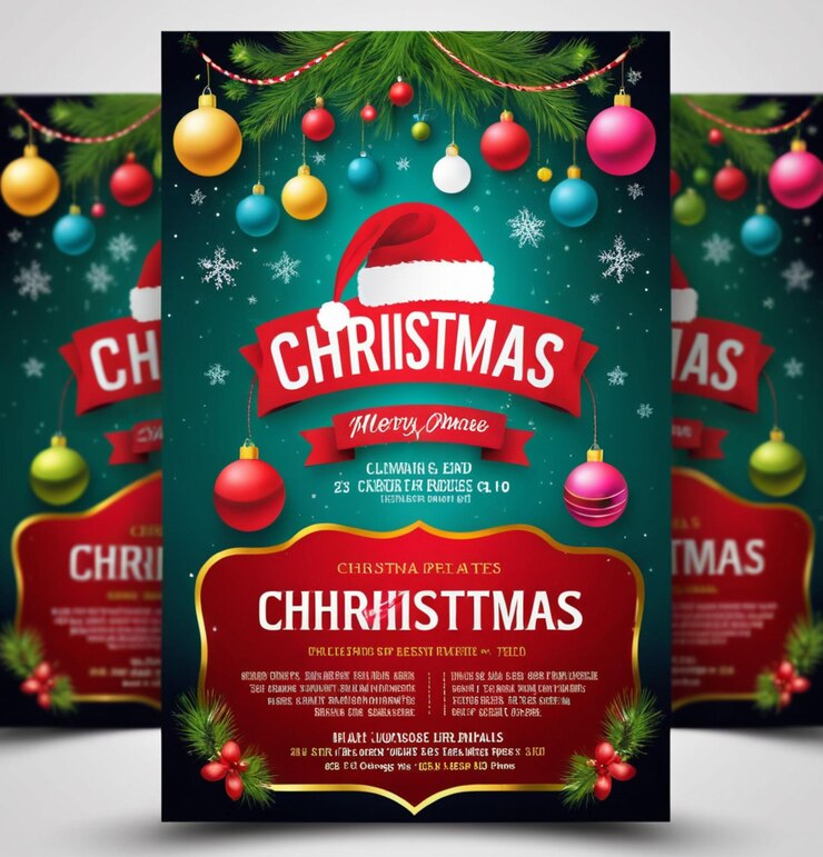 Photo une affiche pour des cadeaux de noël avec un arbre de noël sur le dessus