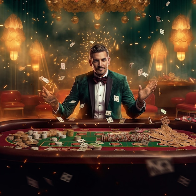 Une affiche pour un casino appelé le jeu de poker