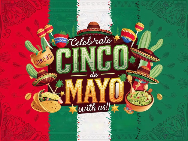 Photo une affiche pour la célébration du cinco de mayo