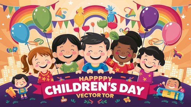 une affiche pour la célébration de la fête des enfants
