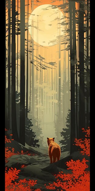 Photo une affiche pour un chat qui est dans les bois