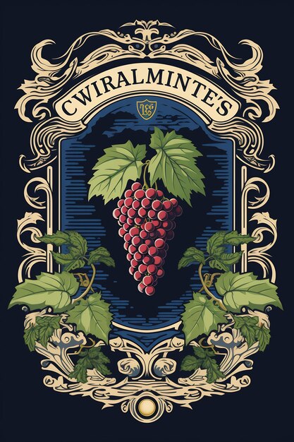 une affiche pour le cycle du vin avec des raisins et des feuilles