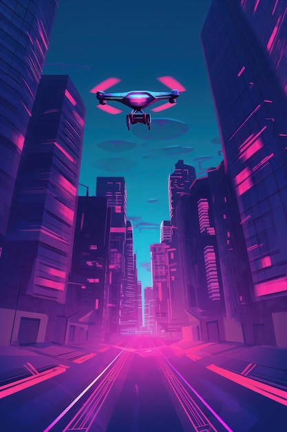 Une affiche pour un drone qui dit "cyberpunk" dessus