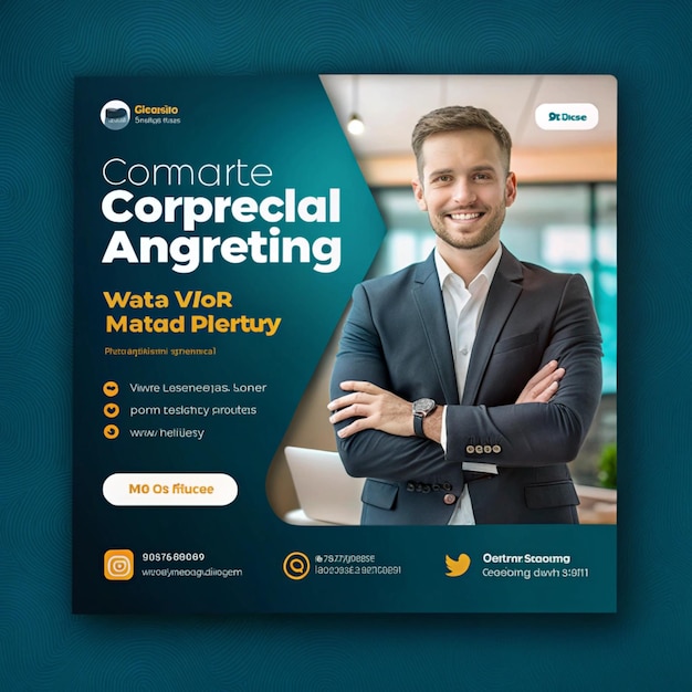 une affiche pour l'entreprise "comparer" avec un homme en costume