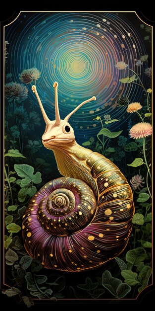Photo une affiche pour un escargot avec les yeux d'un escargot