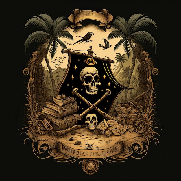 Une affiche pour un événement sur le thème des pirates.