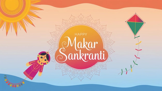une affiche pour un festival appelé " Happy Indian " avec un soleil et une femme en arrière-plan