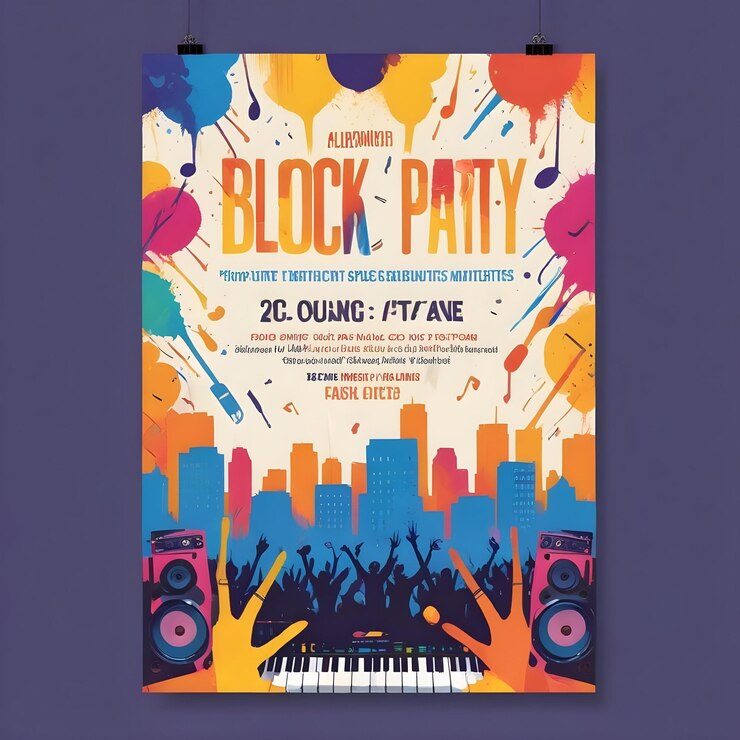 Photo une affiche pour la fête de la fête qui est pour la feste du bloc