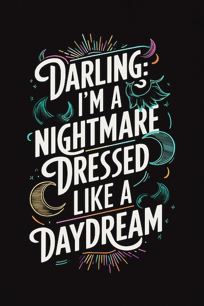 Photo une affiche pour une fille effrayante. j'ai une robe effrayante comme un rêve.