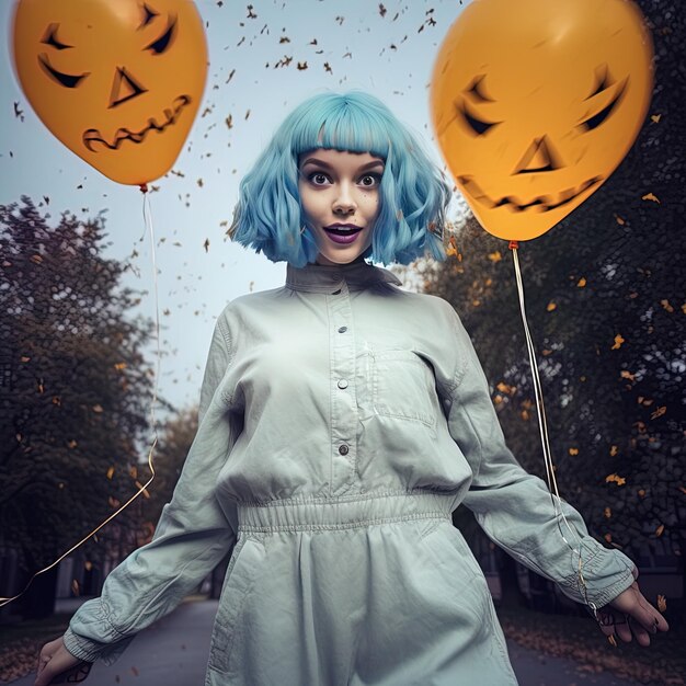 Photo une affiche pour une fille avec les mots halloween dessus