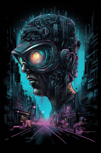 Une affiche pour un film cyberpunk appelé cyberpunk.