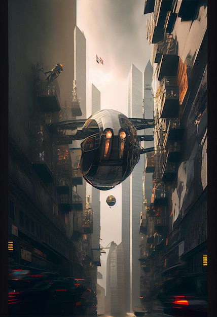 Une affiche pour un film de science-fiction appelé le futur.