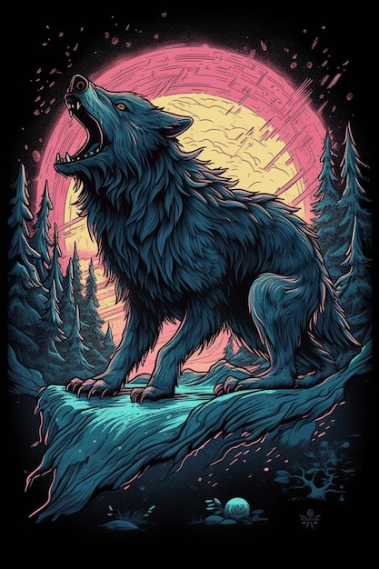 Une affiche pour un groupe appelé le loup.