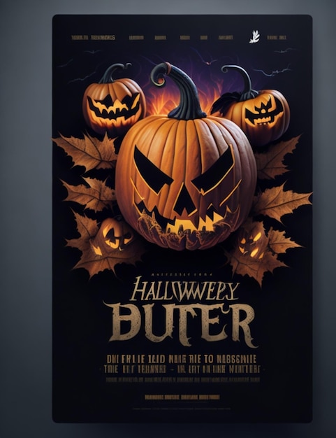 une affiche pour Halloween avec des citrouilles dessus