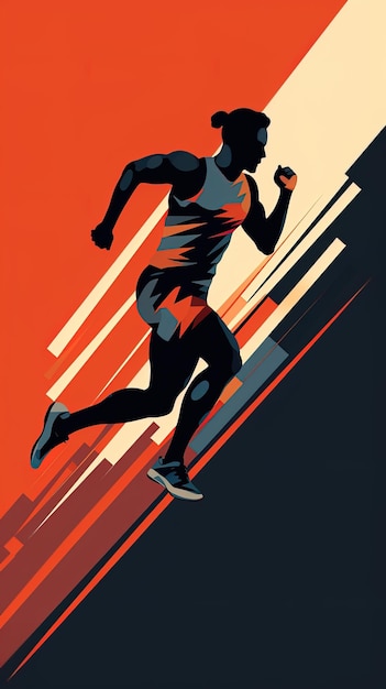 une affiche pour un homme qui court dans une affiche rouge et orange qui dit boxeur professionnel