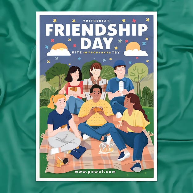 une affiche pour le jour de l'amitié avec un fond vert qui dit le jour del'amitié