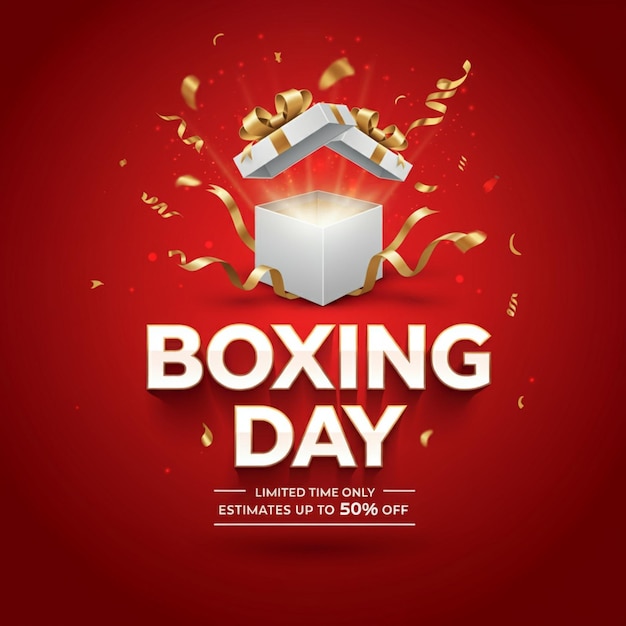 une affiche pour le jour de la boxe avec une boîte en haut