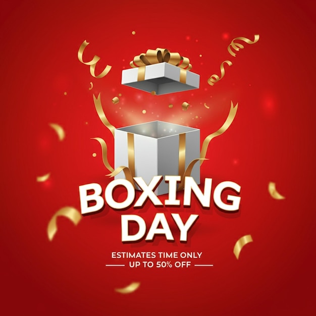 une affiche pour le jour de la boxe qui a une feuille d'or sur elle