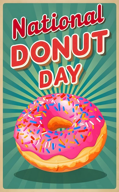 Photo une affiche pour le jour du donut avec une image d'un donut