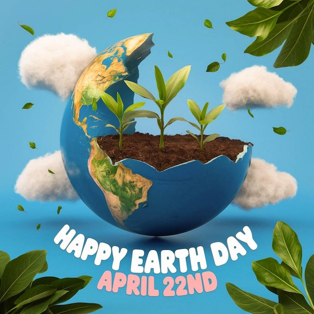 une affiche pour le jour de la terre qui dit bonjour jour de la Terre