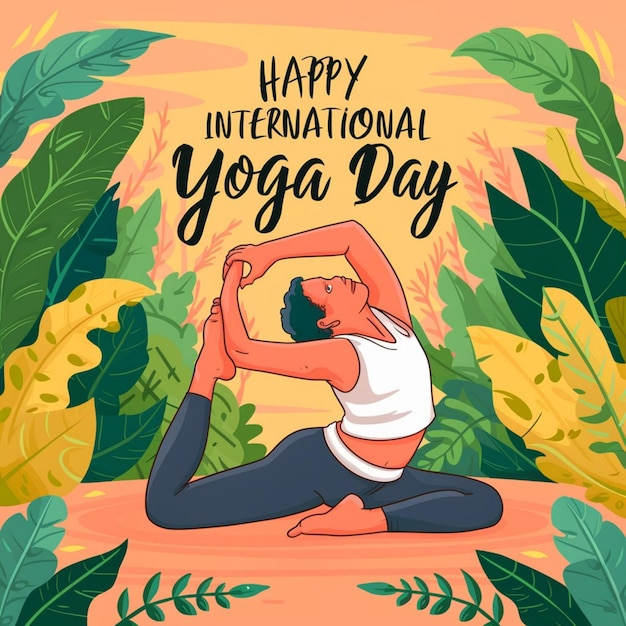 Une affiche pour la journée internationale du yoga avec une citation du yoga international international