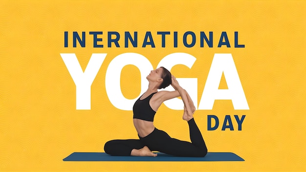 une affiche pour la journée internationale du yoga avec une femme