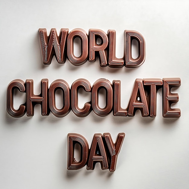 Photo une affiche pour la journée mondiale du chocolat avec des chocolats en arrière-plan