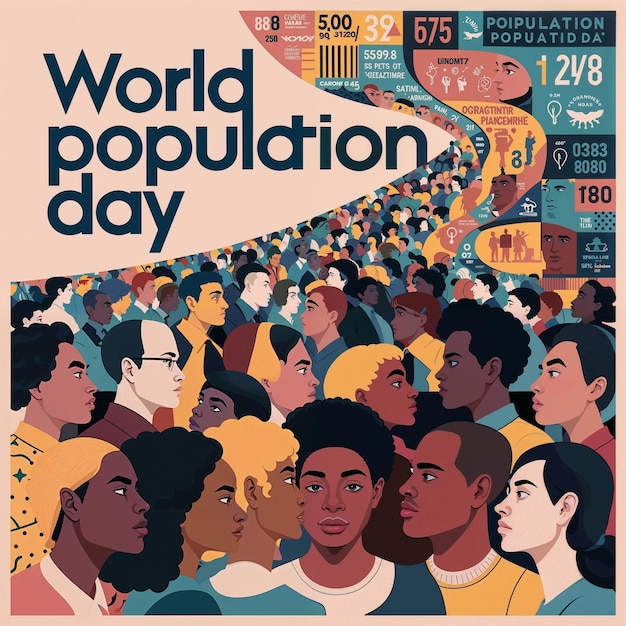 Photo une affiche pour la journée mondiale de la population