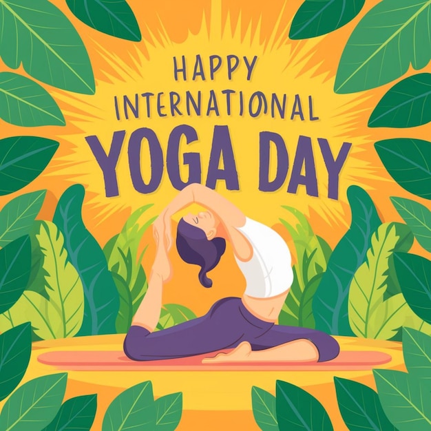 une affiche pour une journée de yoga qui dit bonjour