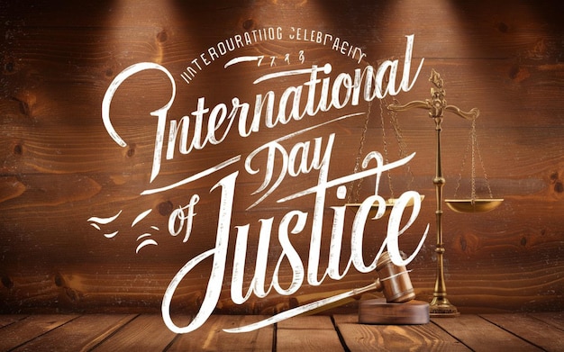 Photo une affiche pour la justice internationale de la justice