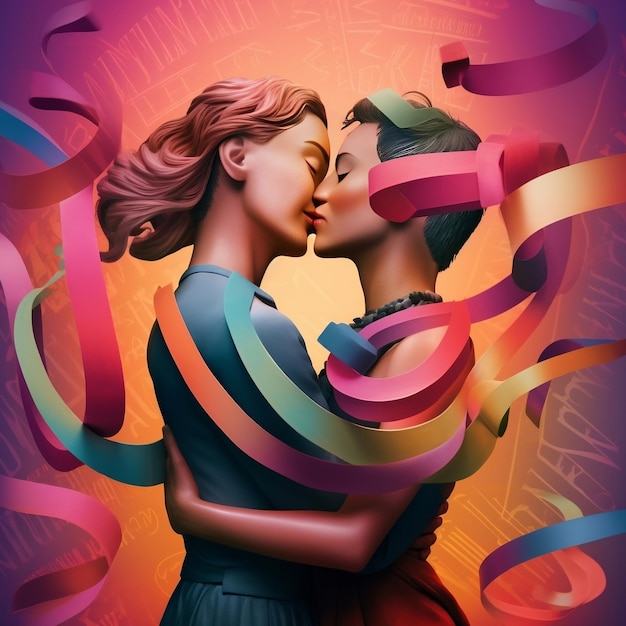 Photo une affiche pour un mariage avec un couple qui s'embrasse