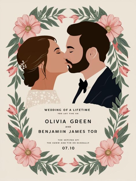 Photo une affiche pour un mariage par personne