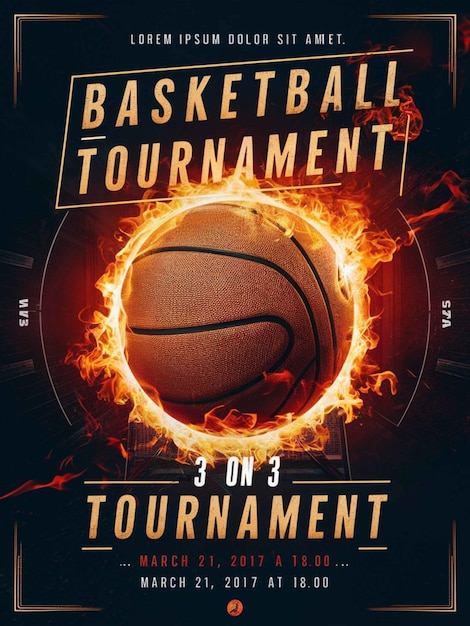 une affiche pour un match de basket-ball montre un match de basketball