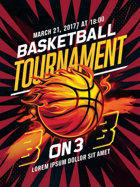 Photo une affiche pour le match de basket montre un match de basket