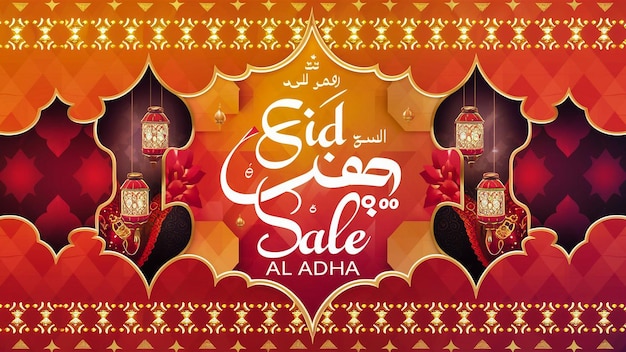 Photo une affiche pour le mois de vente avec de la calligraphie arabe