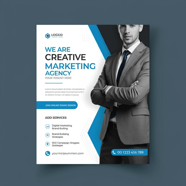 une affiche pour nous nous créons un logo pour le site web de l'entreprise