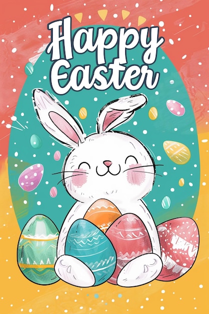 une affiche pour Pâques est intitulée un lapin lapin