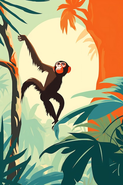 Photo une affiche pour un parc aux singes avec un singe dessus