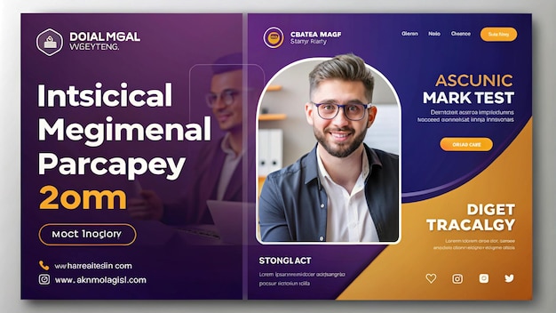 une affiche pour un traitement médical avec un homme en lunettes