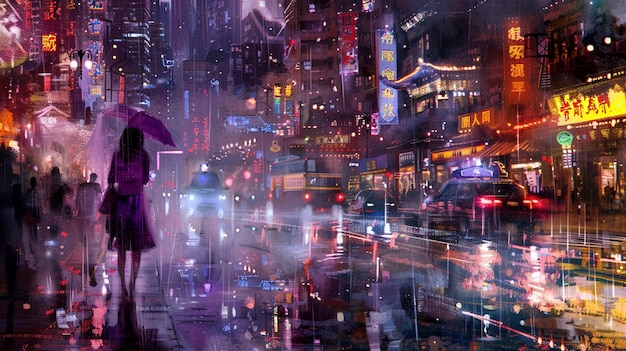 une affiche pour une ville avec un homme dans un costume et un parapluie