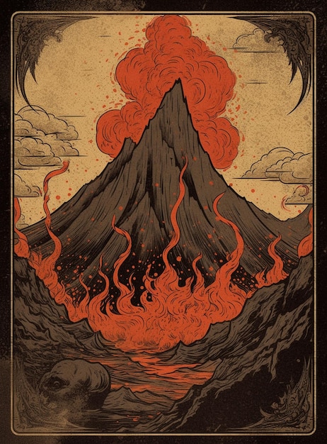 Une affiche pour le volcan du groupe.