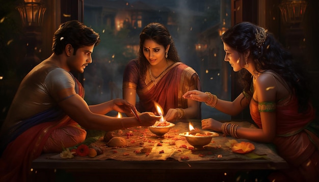 Une affiche professionnelle de Diwali à envoyer aux collègues